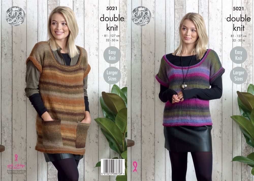 5021 Knitting Pattern - Ladies Tunic and Top in DK*