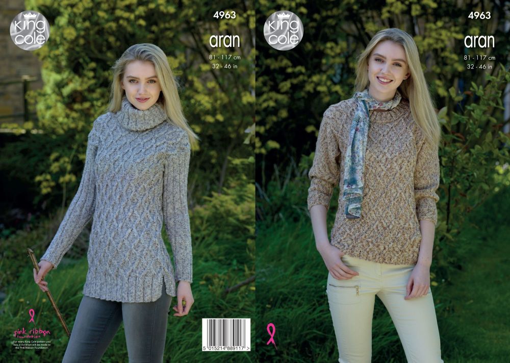4963 Knitting Pattern - Ladies Sweater's in Aran*
