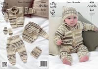 4008 Knitting Pattern - Babies Double Knit 12 - 22