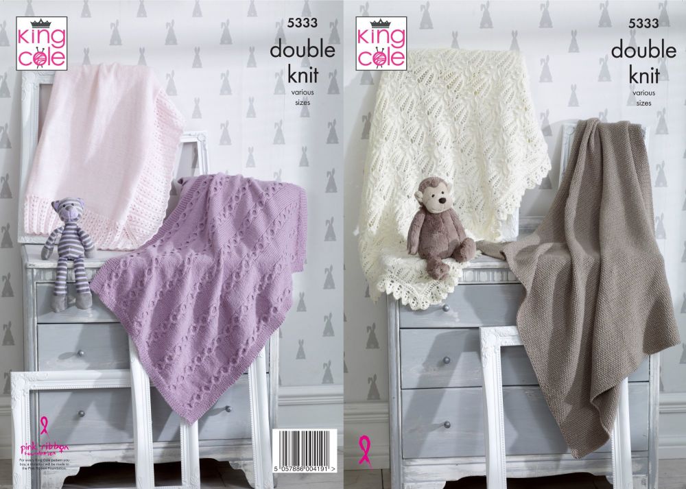 5333 Knitting Pattern - Baby Blankets Double Knit