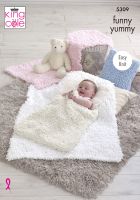 5309 Knitting Pattern - Baby Blankets & Sleeping Bag (Easy Knit)