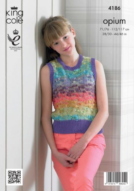 4186 Knitting Pattern - Ladies/Girls Waistcoat and Slipover 