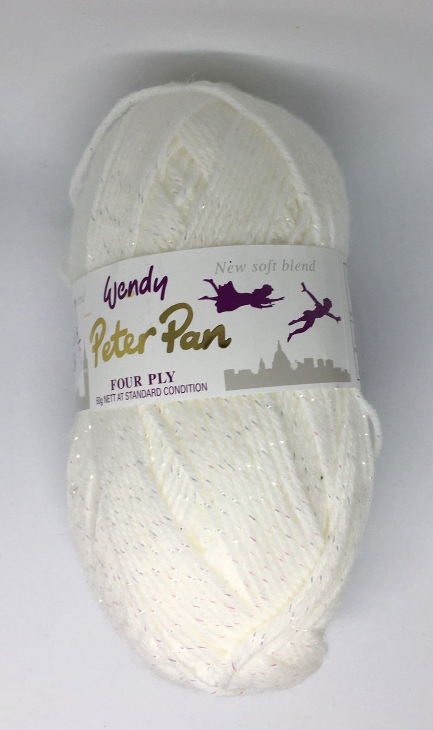 Wendy Peter Pan 4 Ply - 50g Balls Cream Sparkle 3001