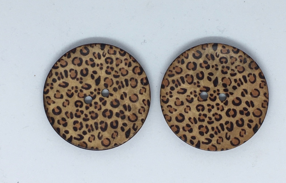 Leopard Print Buttons - Size 64