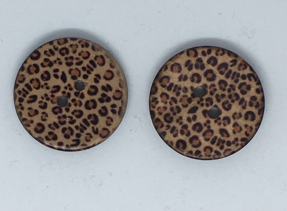 Leopard Print Buttons - Size 40