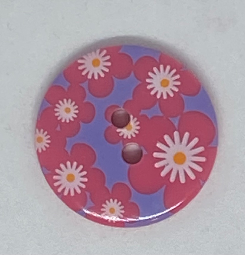 Pink & White Daisy Button Size 36