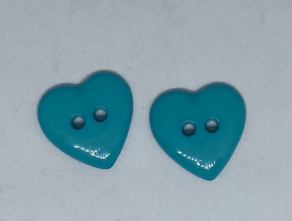 Large Heart Shaped Button - Turquoise