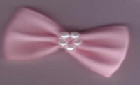 Bow with Pearls - Chunky Pale Pink 421-22P