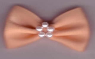 Bow with Pearls - Chunky Peach 421-22P