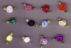 Small Ribbon Roses (pk 6)