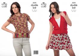 3519 Knitting Pattern - Ladies DK 32" - 42"*