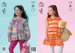 3718 Knitting Pattern DK - Girls 1-8 Years (Splash)*