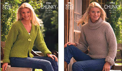 2986 Knitting Pattern - Ladies Chunky*