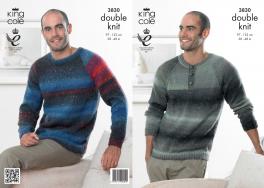 3830 Knitting Pattern DK - Men's 38-48