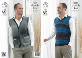3831 Knitting Pattern DK - Men's 38-48" (Country Tweed)*