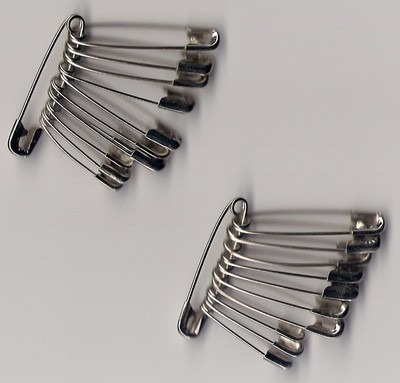 Bunch of Mixed Silver Safety Pins