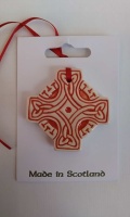 Celtic Cross Red Ceramic Decoration