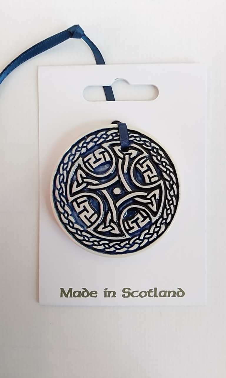 Celtic Round Blue Ceramic Decoration