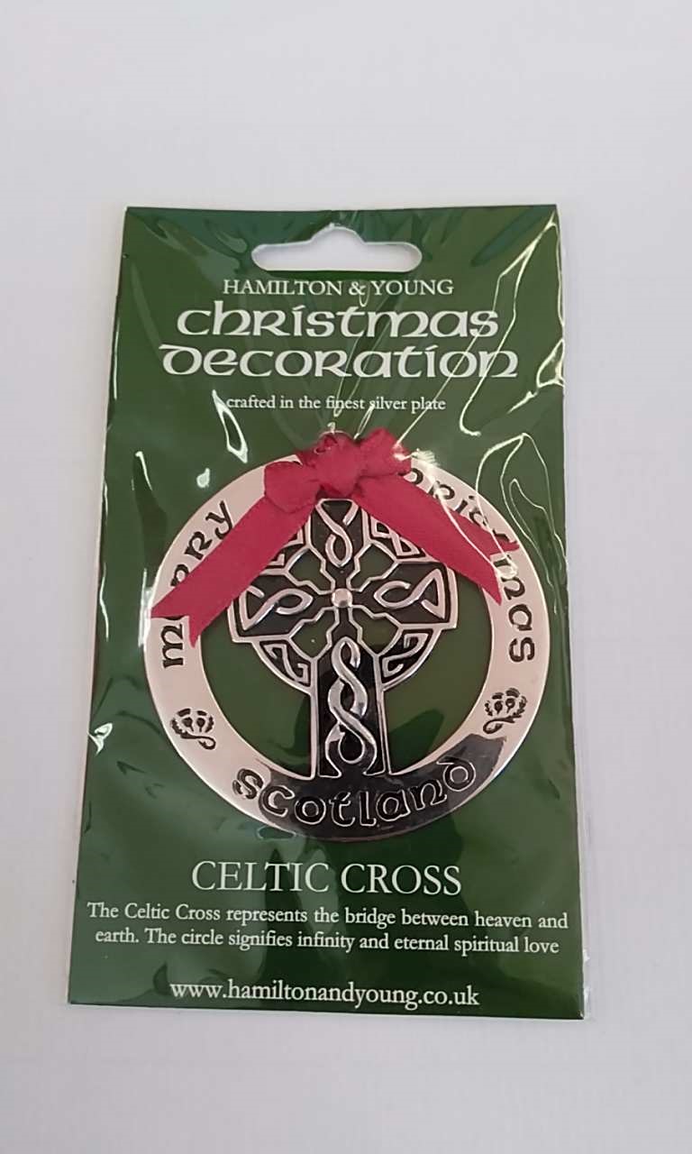 Celtic Cross Silver Decoration
