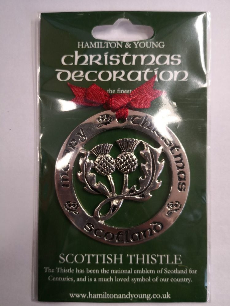 Scottish Thistle Silver Decoration
