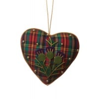 Tartan and Thistle Heart Decoration