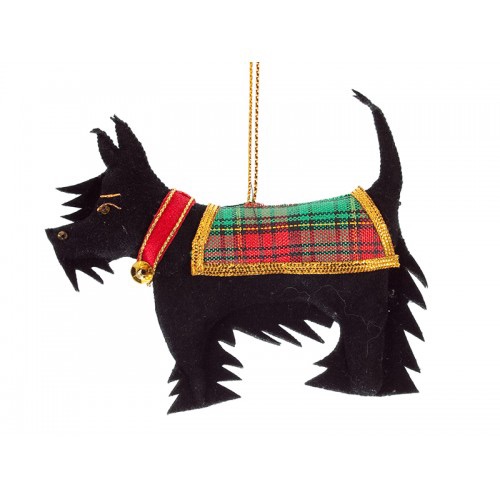 Black Scottie Dog Handmade Christmas Ornament