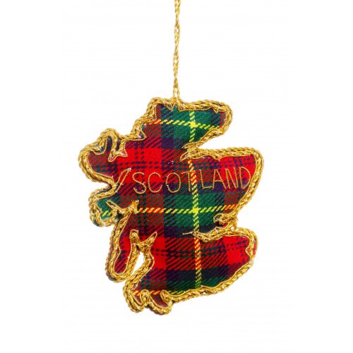 Tartan Map of Scotland Christmas Tree Decoration