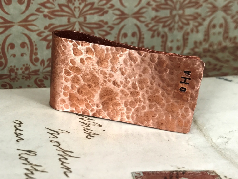 Hammered Texture Copper Money Clip