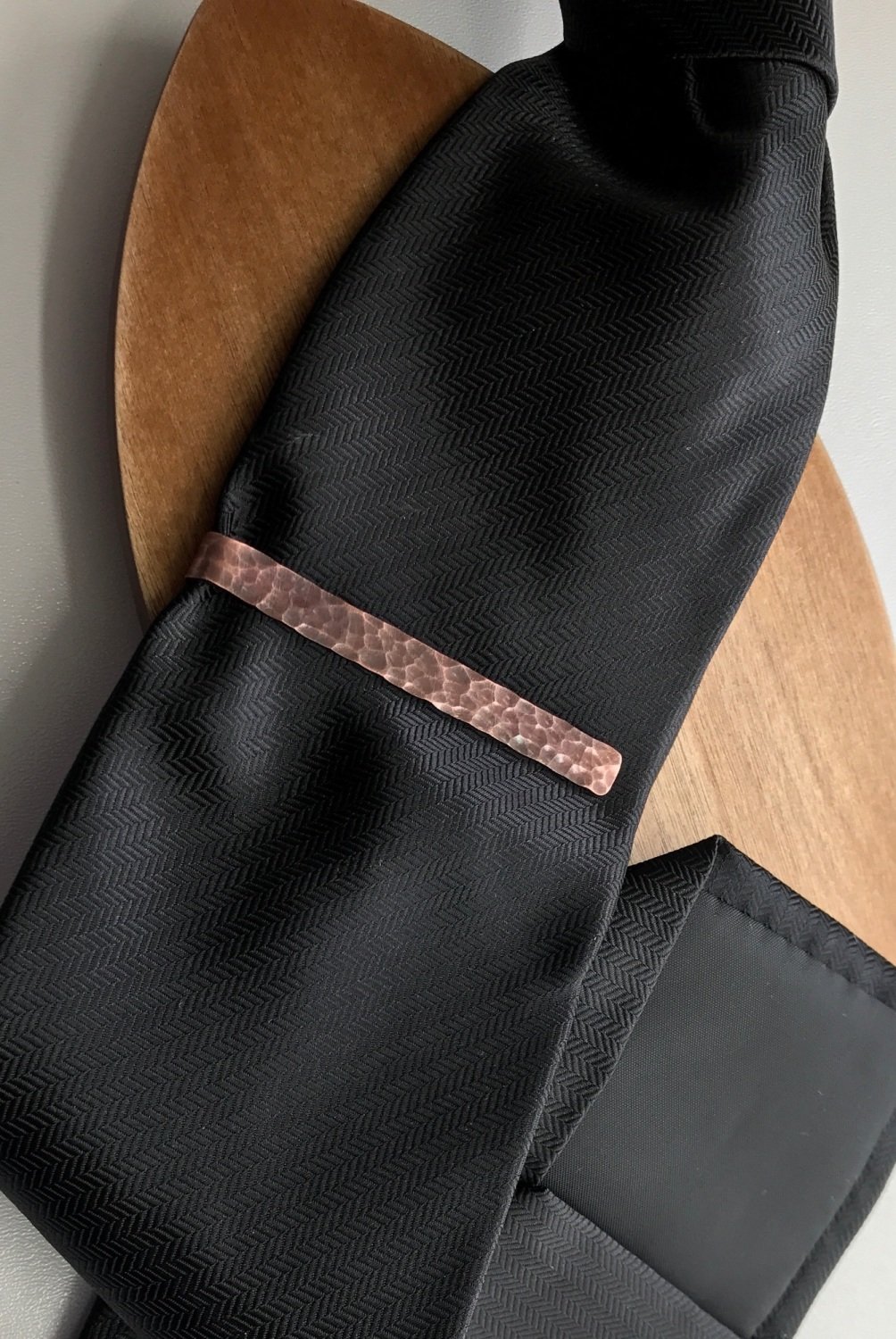 Textured Copper Tie Clip with Distressed Finish