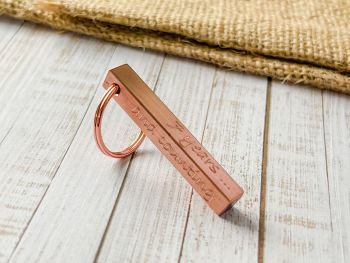 Personalised Copper Bar Key Ring
