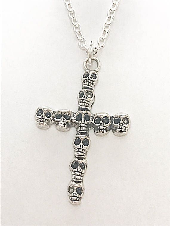 Skull Cross NecklaceSkull Cross Necklace, Skull Necklace, Cross Necklace, G