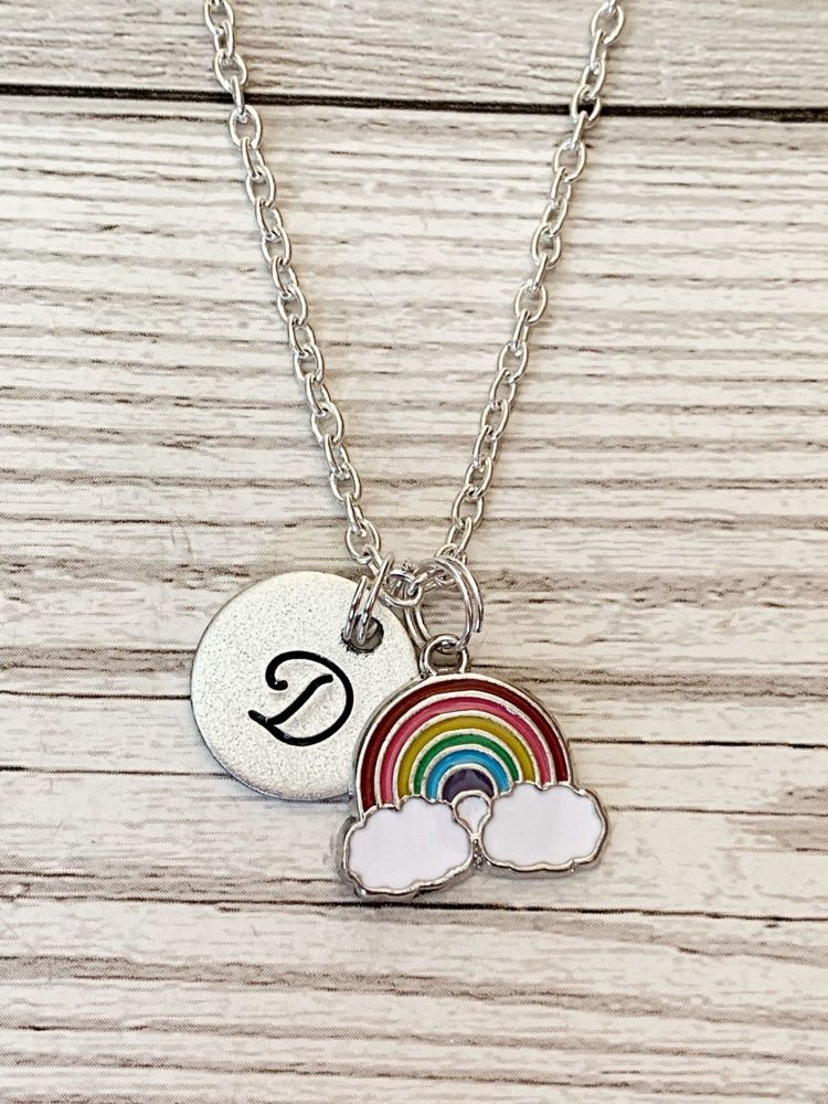Rainbow Initial Necklace