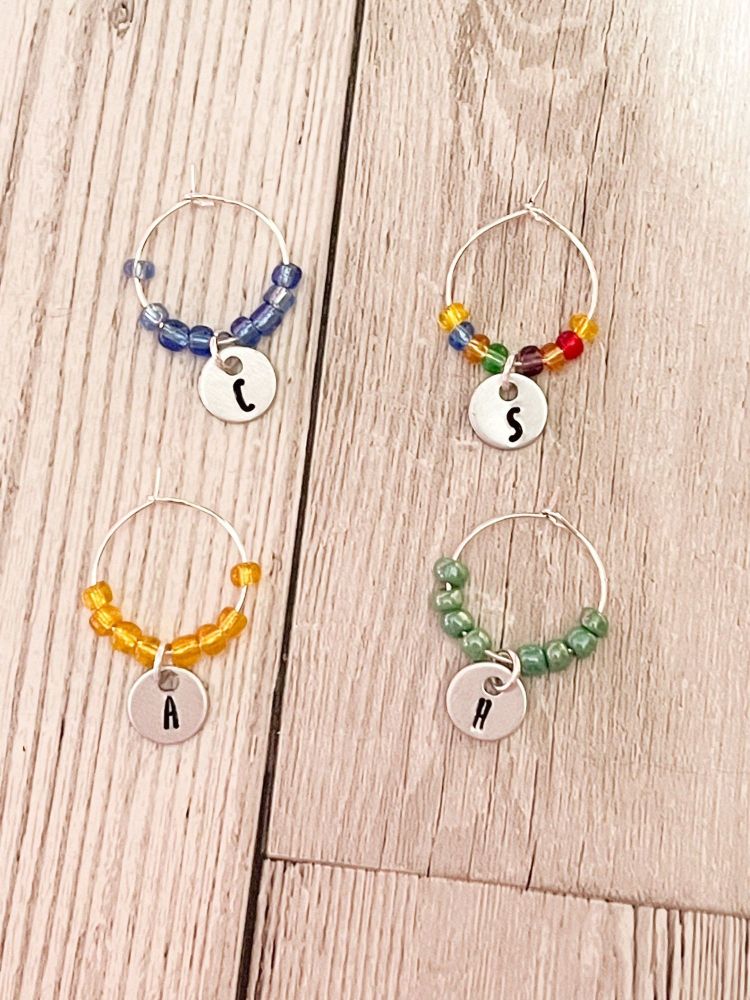 Initial Wine Charms