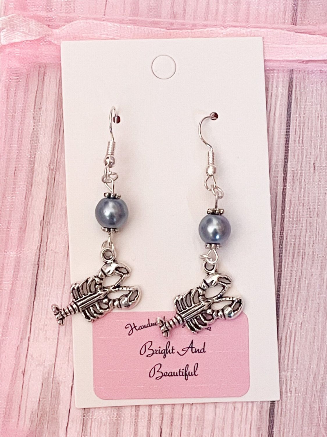 Lobster Earrings, Charm Earrings Uk, Beaded Earrings Handmade Earrings