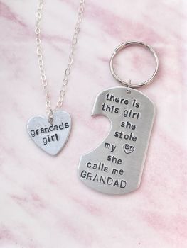 Matching Grandad Keyring & Granddaughter Necklace