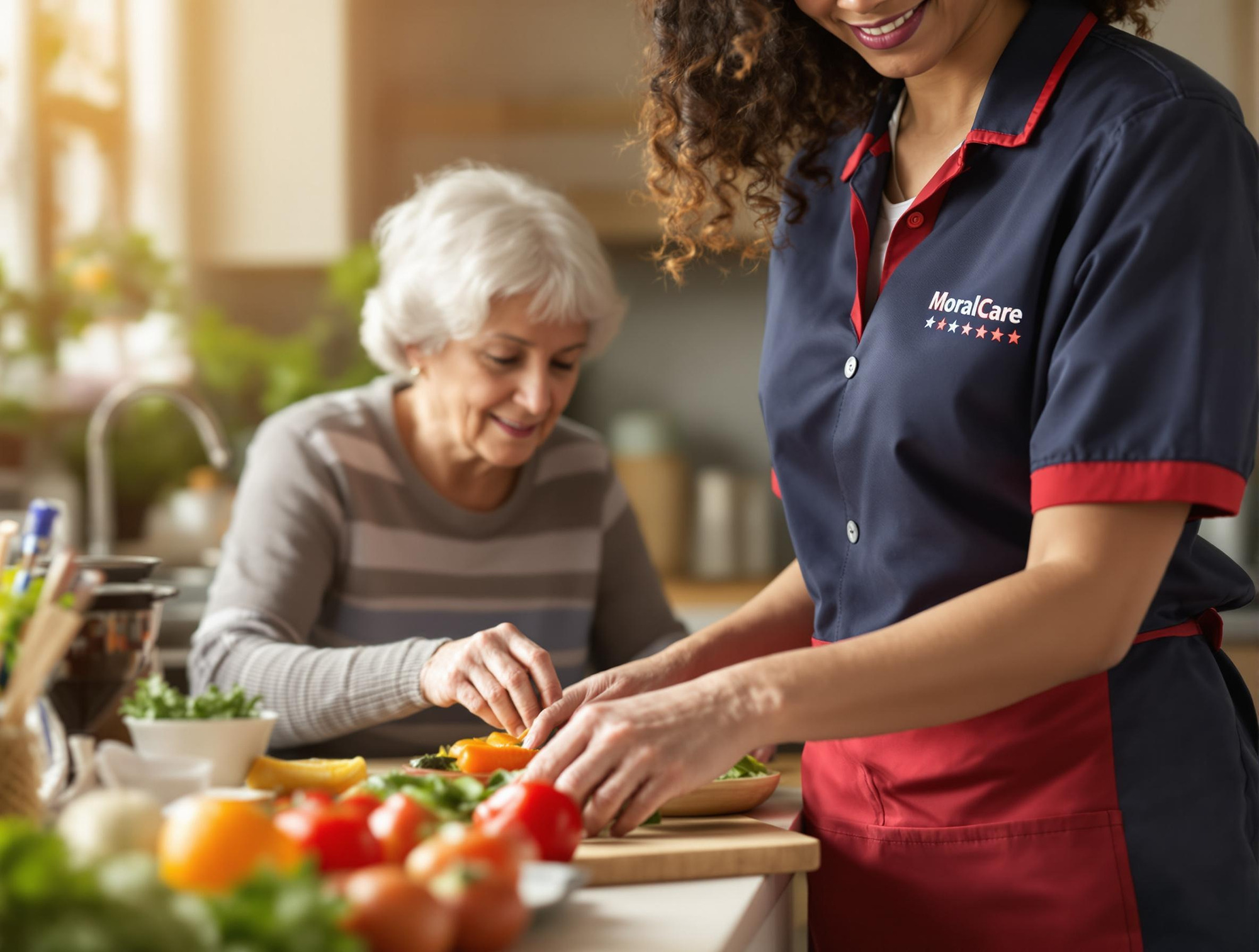 Carer preparing food