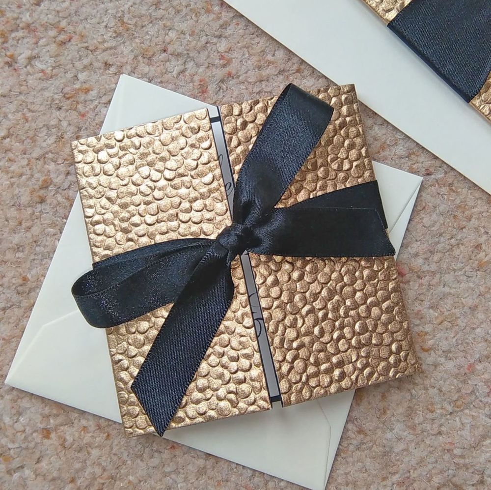 Sequin paper bow save the dates