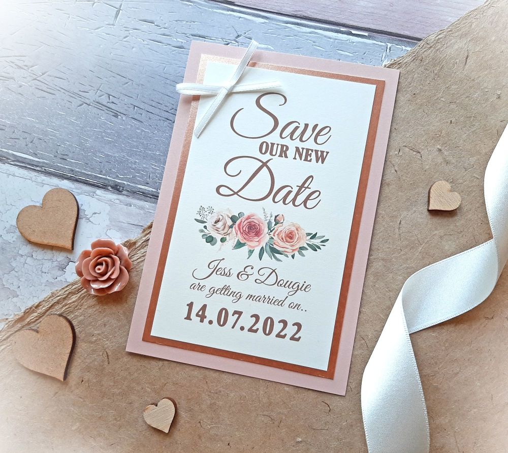 Corner bow save the dates