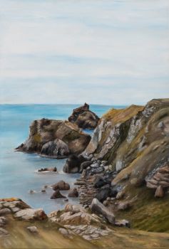 'Looking West' Kynance Cove, Cornwall.  Original painting.