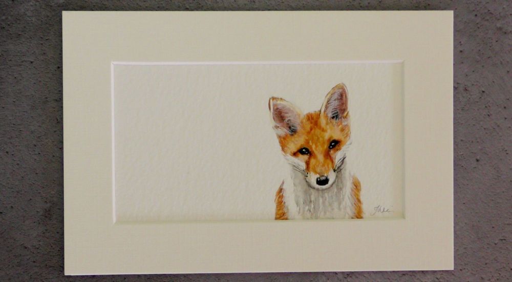 The Little Fox Cub, Original Watercolour.