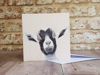 Goat Greeting Card, Blank card