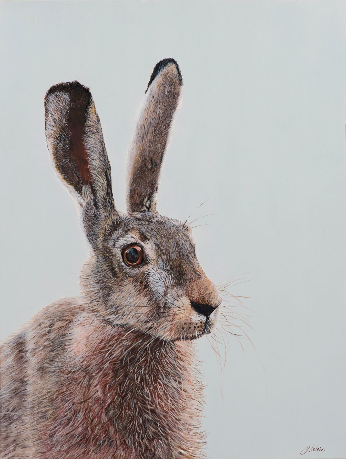 hare A3 print wildlife painting print