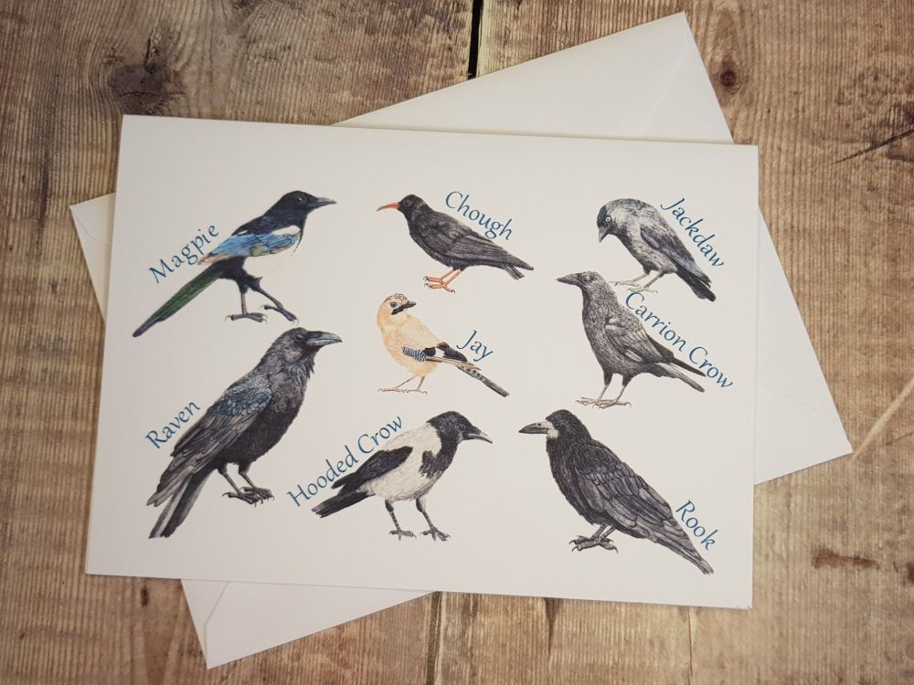 Crow card - Greetings Card - Blank inside
