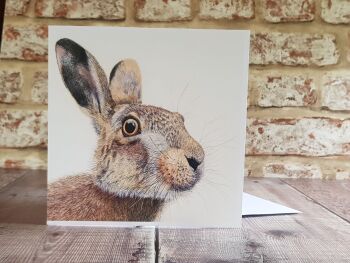 Hare Greetings Card - Blank Inside.