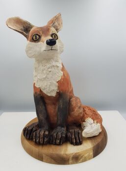 The Cheeky Fox, Earthenware Sculpture.