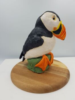 Proud Puffin, Earthenware Sculpture.