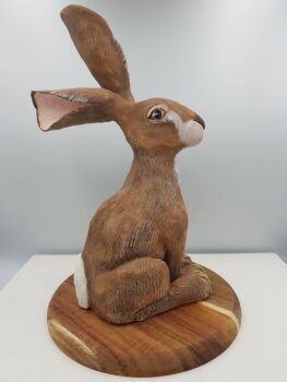 Sitting Hare, Earthenware Sculpture.