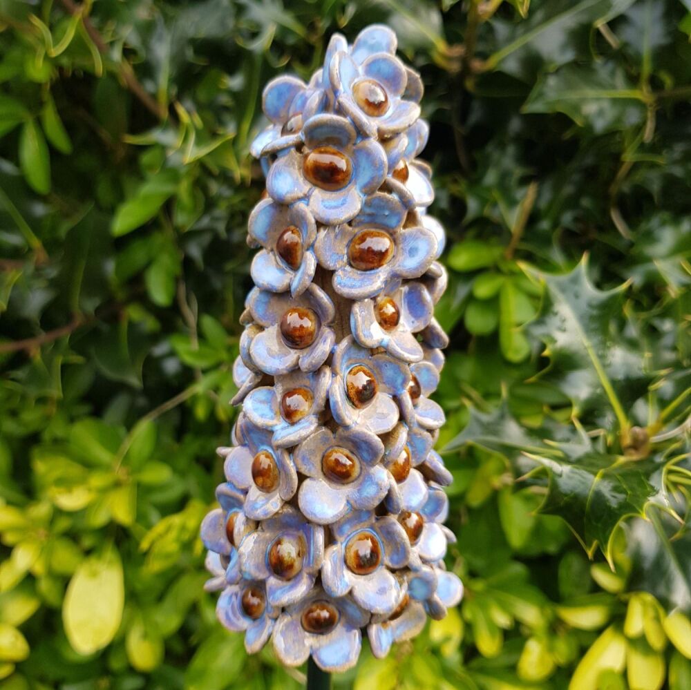 Ceramic Flower Spike in Electric Blue.