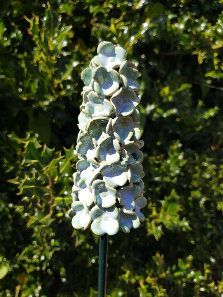 Ceramic Flower Spike in Green / Blue.