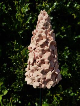Large Ceramic Flower Spike in Pale Pink